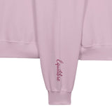 texte poignet gauche du Sweat-shirt Doux Destin Balance rose Brodé