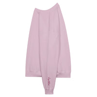 texte manche gauche du Sweat-shirt Doux Destin Balance rose Brodé