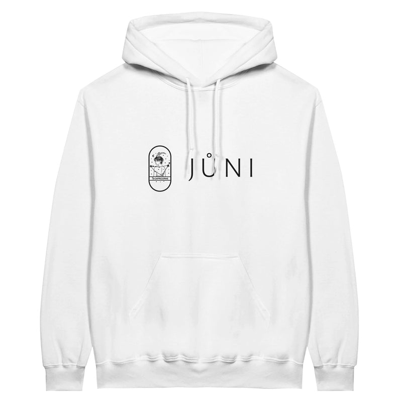 Sweat à capuche JŮNI Femme Capricorne devant blanc