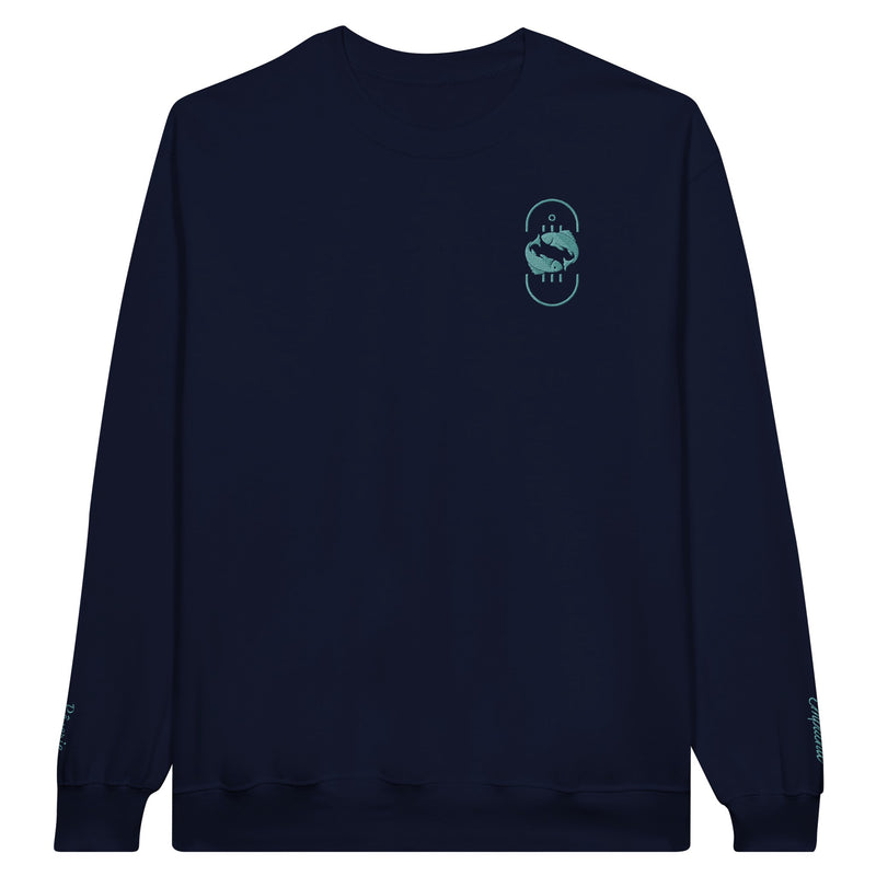 Sweat-shirt Doux Destin Poissons Brodé bleu marine