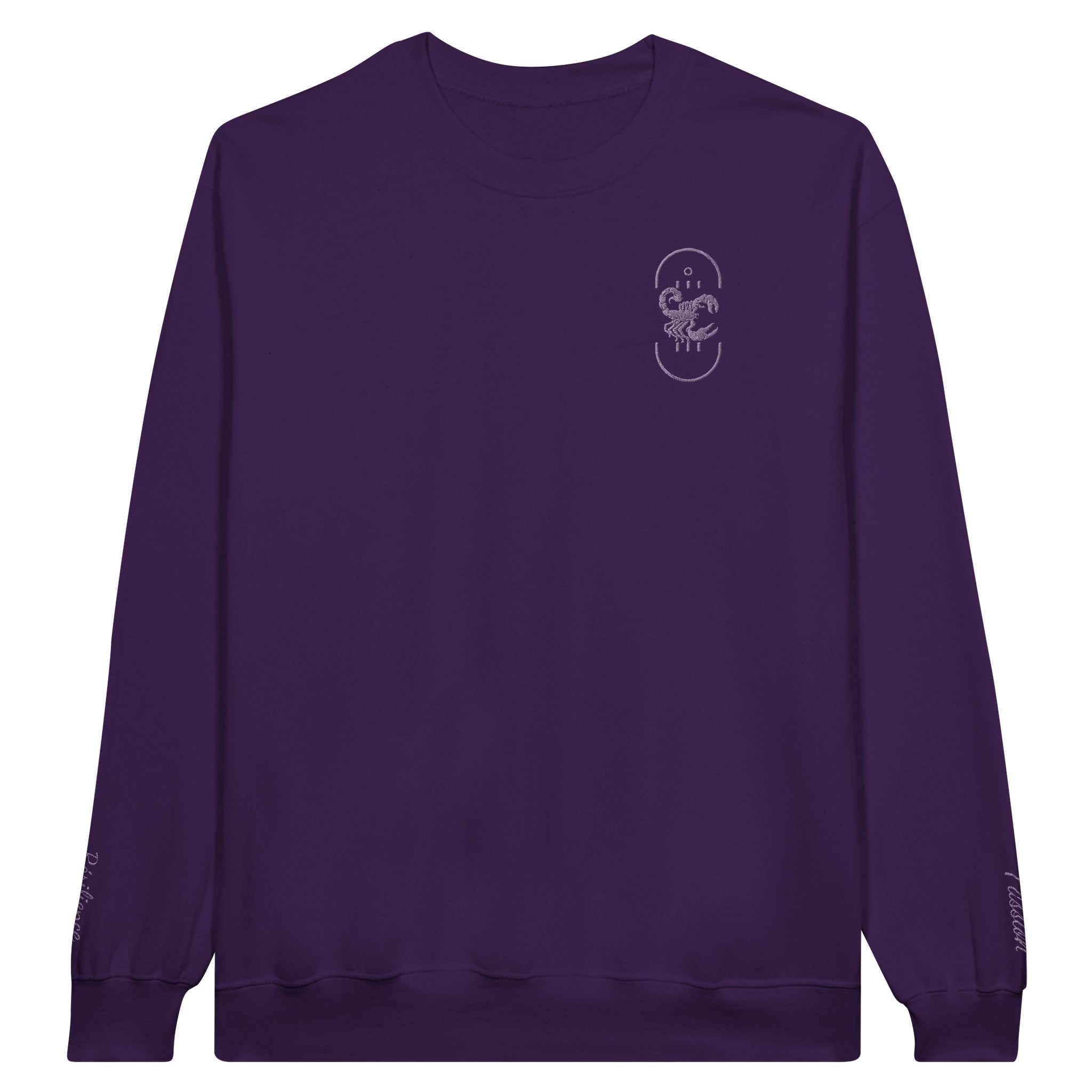 Sweat-shirt Doux Destion Scorpion Brodé violet