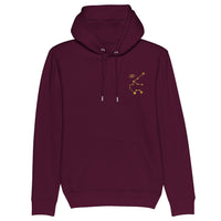 Sweat à capuche Golden Stars Verseau bordeaux