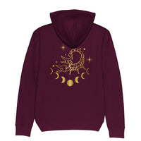 dos du Sweat à capuche Golden Stars Scorpion bordeaux