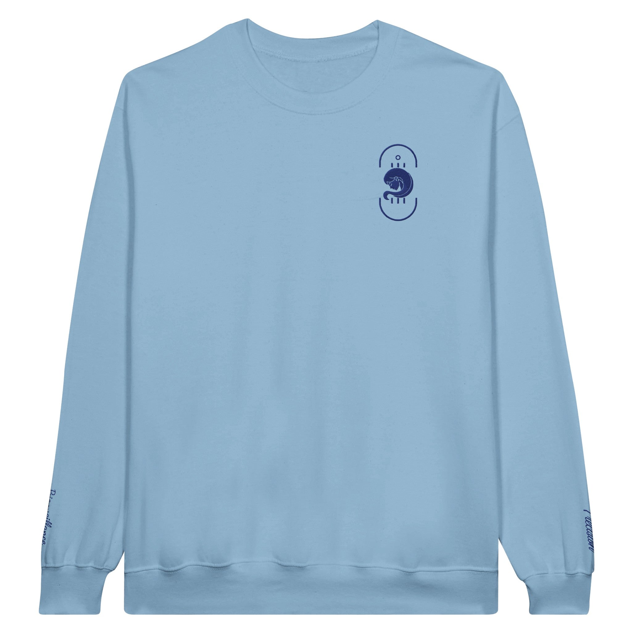 Sweat-shirt Doux Destin Vierge Brodé bleu