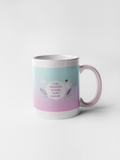 Mug Éclat Astral Verseau en céramique rose c^té citation