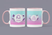 Mug Éclat Astral Balance en céramique rose