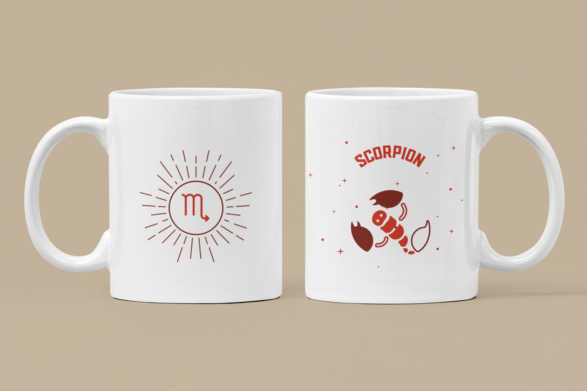 Mug Constellation Scorpion en céramique blanc