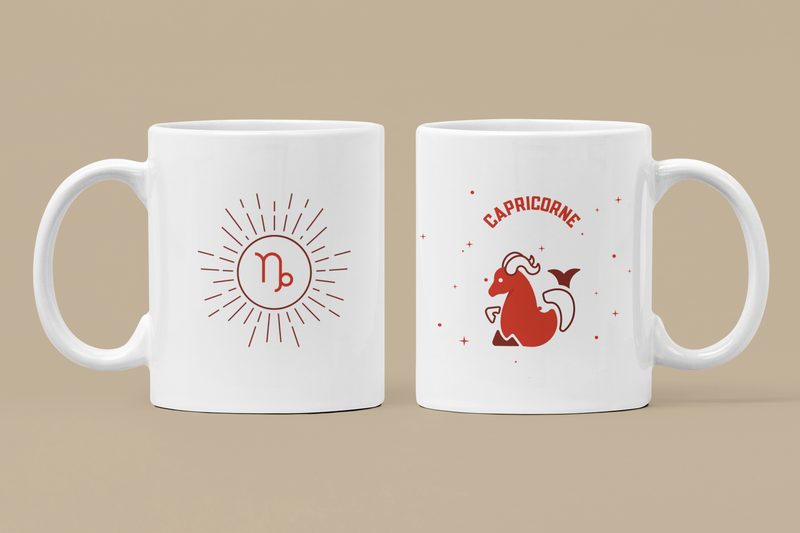 Mug Constellation Capricorne en céramique blanc