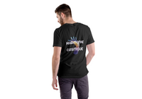 homme de dos portant un T-shirt Harmonie Cosmique noir